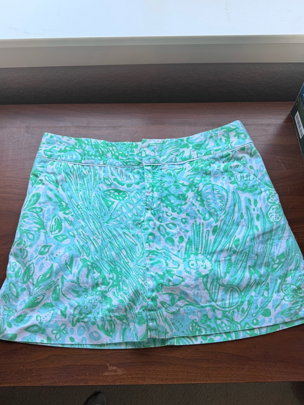 Lilly Pulitzer Green and White Printed Mini Skirt